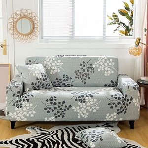 house of quirk universal triple seater sofa cover big elasticity cover for couch flexible 140 gsm sofa slipcover grey petals 185-230cm