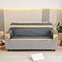 House of Quirk Universal Triple Seater Sofa Cover Big Elasticity Cover for Couch Flexible 140 GSM Sofa Slipcover (Black Handstooth, 185-230cm)
