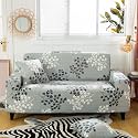 House of Quirk Universal Triple Seater Sofa Cover Big Elasticity Cover for Couch Flexible 140 GSM Sofa Slipcover (Grey Petals, 185-230cm)