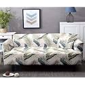 House of Quirk Universal Triple Seater Sofa Cover Big Elasticity Cover for Couch Flexible 140 GSM Sofa Slipcover (Beige Fern, 185-230cm)