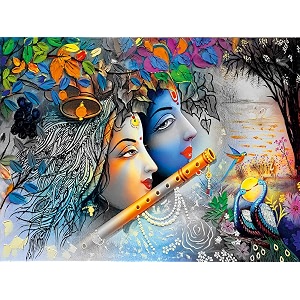 House Self Adhesive Radha Krishna Wallpaper Wall