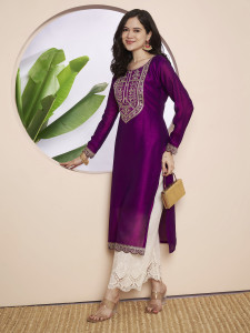 HOUSE OF SETHIA Women Embroidered Straight Kurta