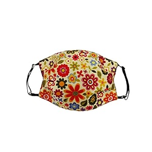 the house of tara - pale yellow multicolour three layer woven fabric outdoor protection reusable face mask with printed design for men and women
