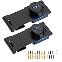 Household Cabinet Password Hasp Locks, Cabinet Locks with Combination, Door Security Slide Latch for Small Barn Doors, Bathroom, Outdoor, Garden (2 Pack Black)