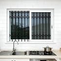 Household Folding Window Grilles with Adjustable Locking Bar Black 140x160CM/55.1x63IN Easy to Install, Made of Aluminum Alloy, Folding Design, Suitable for Homes, Patio Doors, and Apartments.