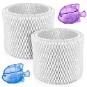 HOUSEMAX 2 Pack WF2 Humidifier Filter Replacements with 2 Humidifier Cleaning Fish, Compatible with Vicks V3100 V3500 V3600 V3700 V3800 V3900, Honeywell HCM-350, Kaz 3020, Sunbeam 1118, ECM-250i