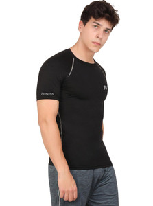 HouseOfCommon Solid Men Round Neck Black T-Shirt