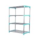 HOUSEOMATIC Stainless Steel Multifunctional/Multipurpose Storage Shelves/Rack/Stand for Home/Office/Kitchen/Balcony/Bathroom/Study Room (Cyan Blue) (4 Layer)