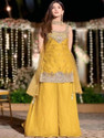 Housofcommen Women Silk Blend Kurta Palazzo Dupatta