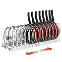 Housolution Pot and Pan Lid Organizer Holder Storage Rack, White