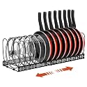 Housolution Pot and Pan Lid Organizer Holder Storage Rack, Black