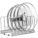 Housolution Pot and Pan Lid Organizer Holder Storage Rack, Silver