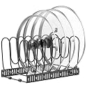 Housolution Pot and Pan Lid Organizer Holder Storage Rack, Black