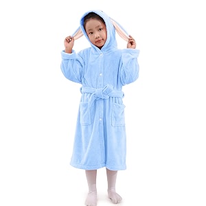 housse bunny kids unisex coral fleece hooded bathrobe 360 gsm soft thick with hoodie and belt amp cute ears  highly absorbent lightweight amp warm  75 cm  7-10 years