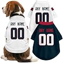 Houston Dog Clothes Jersey Style Custom Pet T Shirt with Personalized Name Number for Small Medium Large Dogs