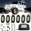 Hovano 6 Pods 6500K Pure White Rock Light Kit with Wired Switch