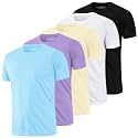 HovSiyla 1/5 Pack Running Shirts Men Sport Tops Dry Fit Gym Wicking Athletic T Shirts Breathable Cool Workout Shirts