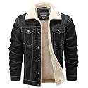 HOW'ON Men's Denim Jacket Winter Thicken Warm Jean Jackets Coats