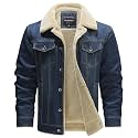HOW'ON Men's Denim Jacket Winter Thicken Warm Jean Jackets Coats