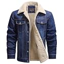 HOW'ON Men's Denim Jacket Winter Thicken Warm Jean Jackets Coats
