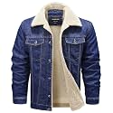 HOW'ON Men's Denim Jacket Winter Thicken Warm Jean Jackets Coats