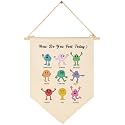 How Do You Feel Today-Emotions Mood and Feelings Gifts for Baby Boys Girls Kids-Canvas Hanging Flag Pennant Banner Wall Decor Gifts for Classroom Nursery Homeschool Baby Room Reading Room Front Door