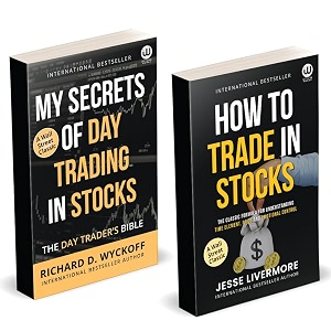 how to trade in stocks  my secrets of day trading in stocks  jesse livermore  richard d wyckoff  english money books combo gift pack set  the  from darwin mastermind 10 on poster hindi