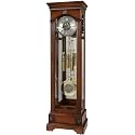 Howard Miller Alford Floor Clock 611-224 – Lightly Distressed Hampton Cherry Grandfather Decor, Illuminated Case & Cable-Driven, Single-Chime Movement