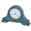 Howard Miller Tamson Mantel Clock, Blue Finish Vintage Wooden Design Round Top Molding, White Analog Dial Quartz Movement Perfect for Home Decor, Office & Living Room, Battery Operated