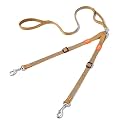 HOWGO Double Dog Leash,Tangle-Free 360 Swivel(Brown, Pro M-L w.Handle)