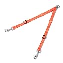 HOWGO Double Dog Leash,Tangle-Free 360 Swivel(Orange, Std M-L Splitter)