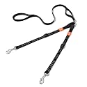 HOWGO Double Dog Leash,Tangle-Free 360 Swivel(Black, Pro M-L w.Handle)