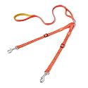 HOWGO Double Dog Leash,Tangle-Free 360 Swivel(Orange, Pro M-L w.Handle)