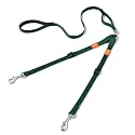 HOWGO Double Dog Leash,Tangle-Free 360 Swivel(Green, Pro M-L w.Handle)