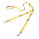HOWGO Double Dog Leash,Tangle-Free 360 Swivel(Yellow, Std M-L w.Handle)