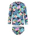 HowJoJo Girls Two Piece Swimsuits Long Sleeve Rash Guard Set Kids Bathing Suits UPF 50+