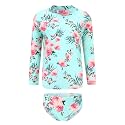 HowJoJo Girls Two Piece Swimsuits Long Sleeve Rash Guard Set Kids Bathing Suits UPF 50+