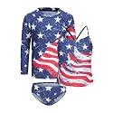 HowJoJo Girls Two Piece Swimsuits Long Sleeve Rash Guard Set Kids Bathing Suits UPF 50+