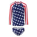HowJoJo Girls Two Piece Swimsuits Long Sleeve Rash Guard Set Kids Bathing Suits UPF 50+