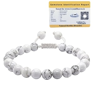 howlite bracelet for women men with healing crystal
