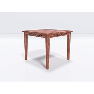 howzbox 4 seater wooden dining table only  square four seater dinning table  length 34 inch  solid wood sheesham honey finish-cnc