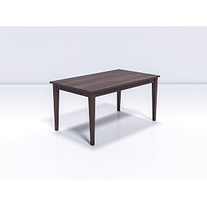 6 seater big wooden dining table only  rectangular six seater dinning table  length 55 inch  solid wood sheesham walnut finish-cnc