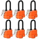 HOX Weather Resistant 40mm Padlock, 2-Inch Stainless Steel Shackle, 6-Pack