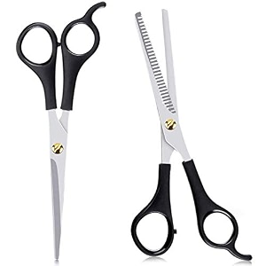 stainless steel hair cutting scissor for men women professional salon barber hairdressing styling tool kitset of 2black
