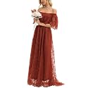 HOYISHION Women39s Off Shoulder Lace Maxi Wedding