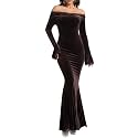 HOYISHION Women39s Off Shoulder Lace Maxi Wedding