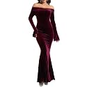 HOYISHION Women39s Off Shoulder Lace Maxi Wedding