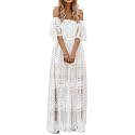 HOYISHION Women39s Off Shoulder Lace Maxi Wedding
