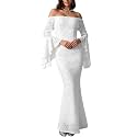 HOYISHION Women39s Off Shoulder Lace Maxi Wedding