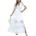 HOYISHION Women39s Off Shoulder Lace Maxi Wedding